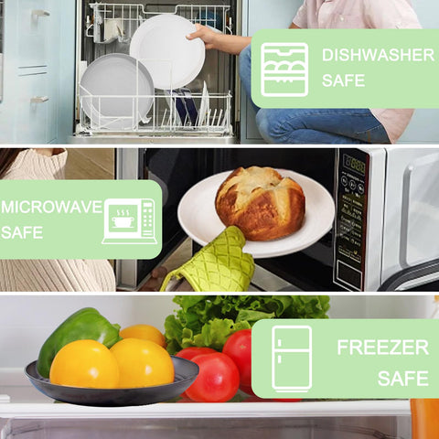 Dishwasher-safe Supernal plates and bowls for effortless cleanup after meals.