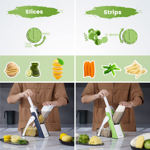 SupMaKin potato slicing in julienne mode for uniform batons.