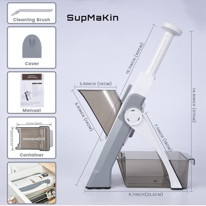 SupMaKin Safe Mandoline Slicer included cleaning brush facilitates easy maintenance.