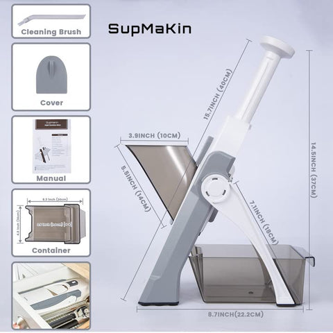 SupMaKin Safe Mandoline Slicer included cleaning brush facilitates easy maintenance.