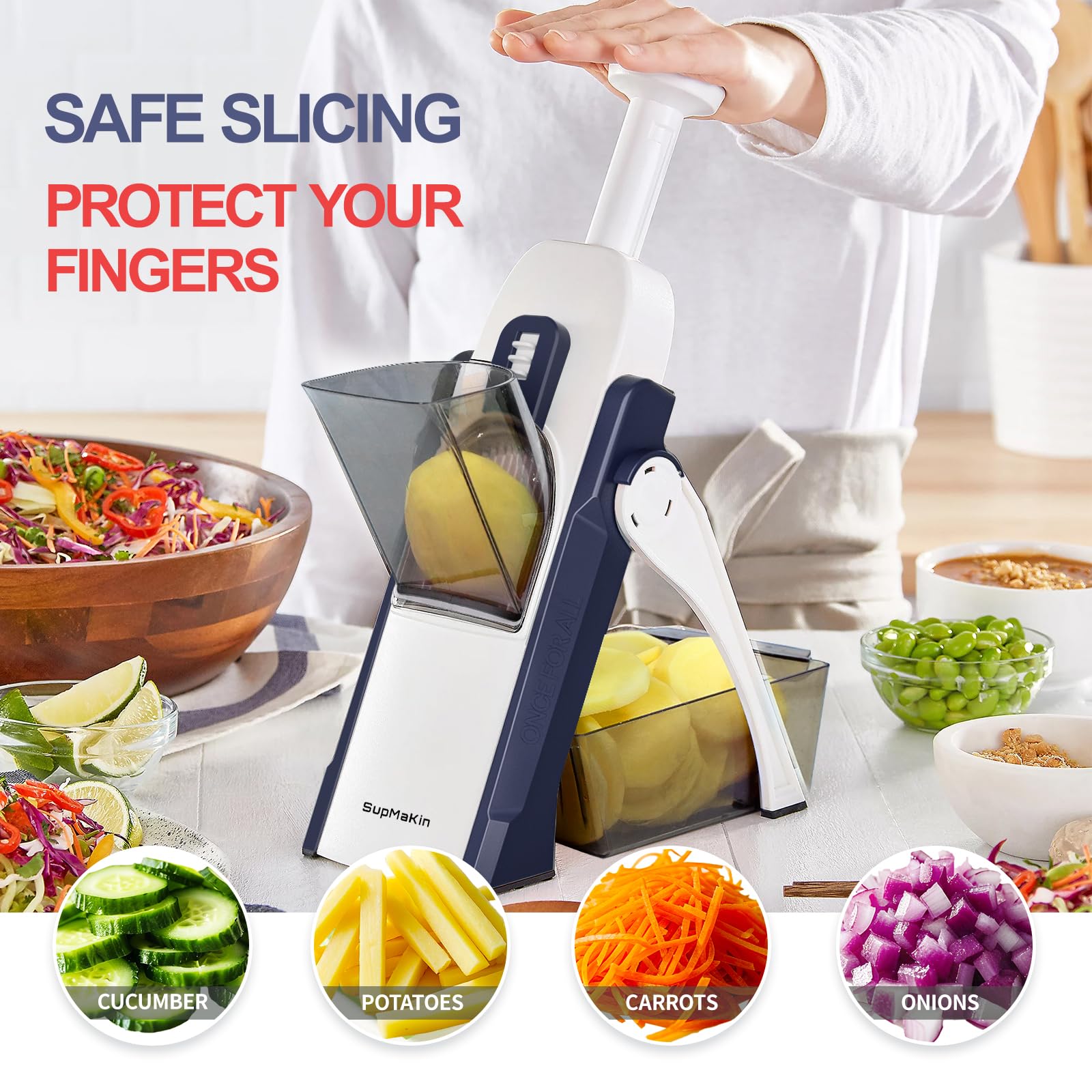 SupMaKin stable non slip base provides steady grip during kitchen prep