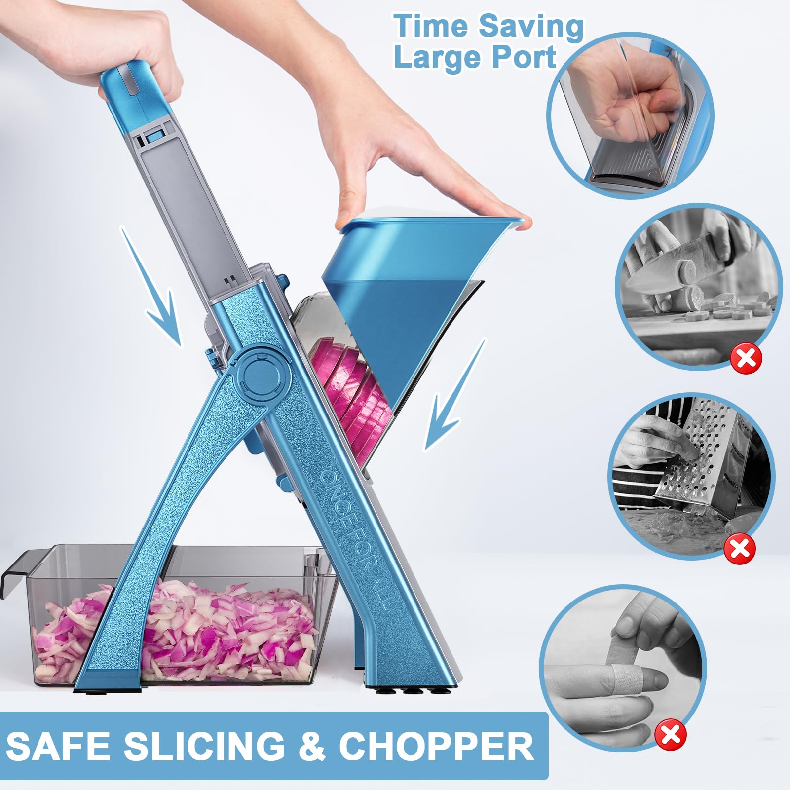 SupMaKin vegetable chopper container port supports batch chopping for larger meals.
