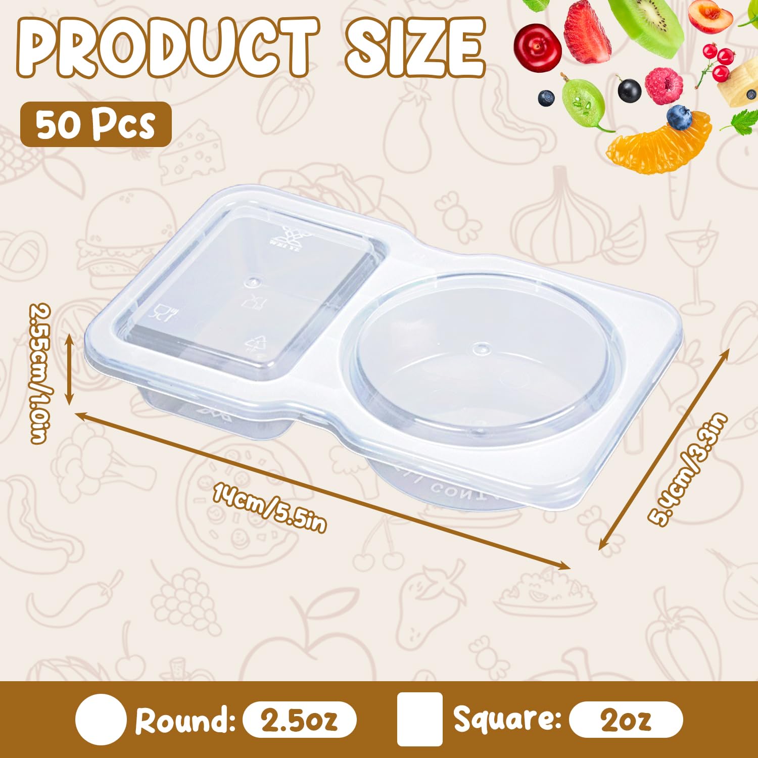 SUPPHOUS double-compartment snack container with two sections for variety.