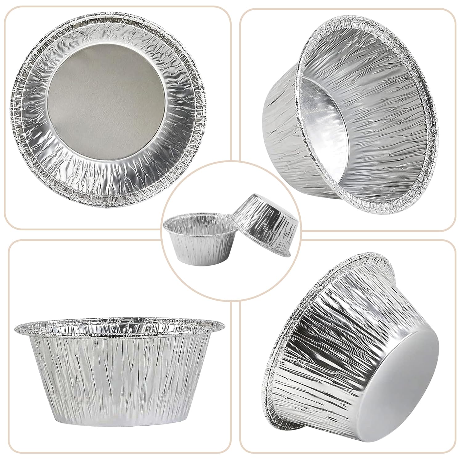 SUPPHOUS foil cupcake liners silver 4oz ideal for muffins and small tarts.