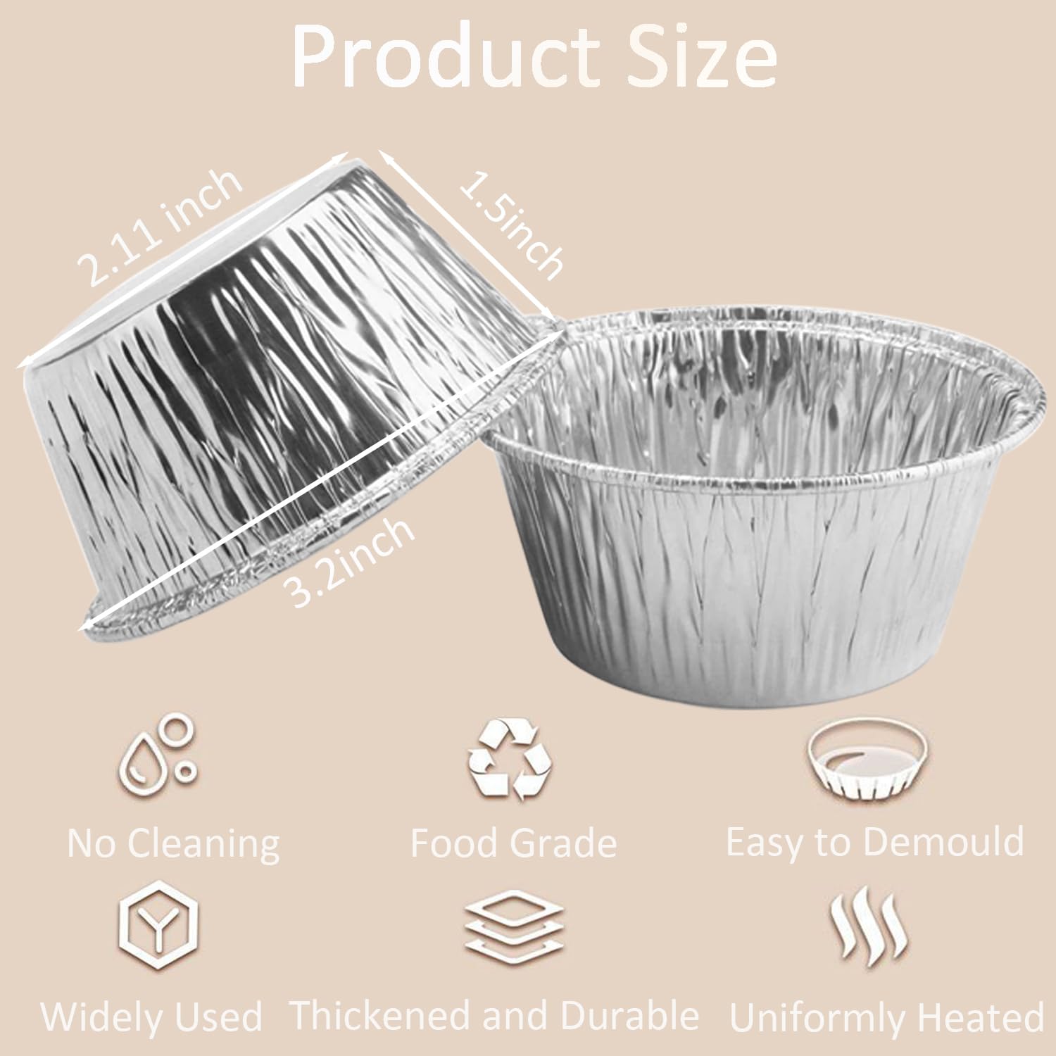 SUPPHOUS nonstick baking cups oven safe for easy release.