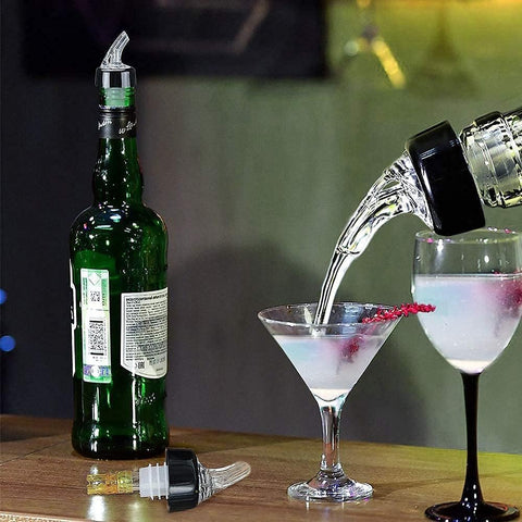 Easy-to-use pourer with no spills—insert and pour.