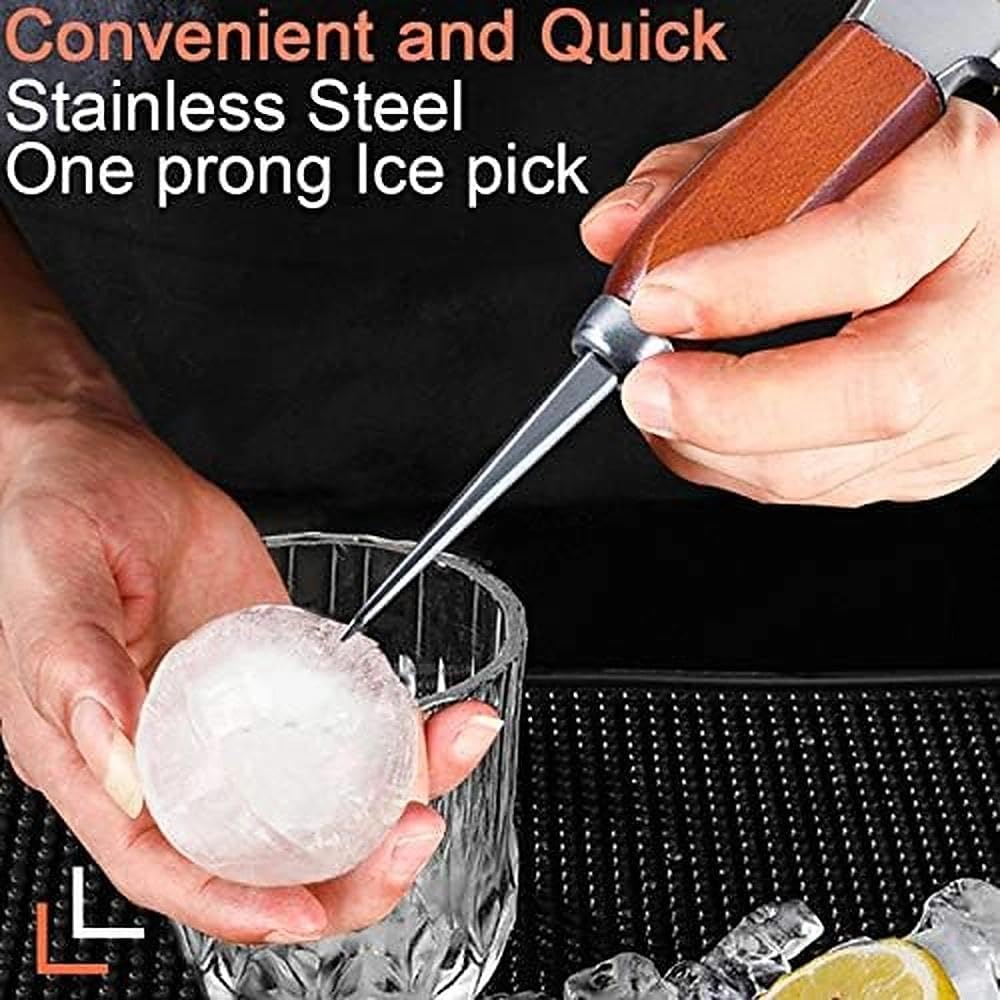 SuproBarware ice pick in action creating ideal ice chunks for drinks