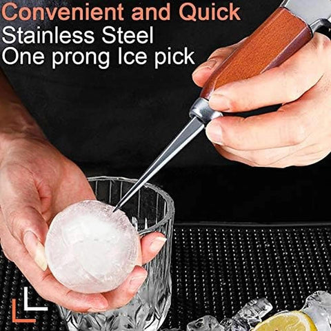 SuproBarware ice pick in action creating ideal ice chunks for drinks