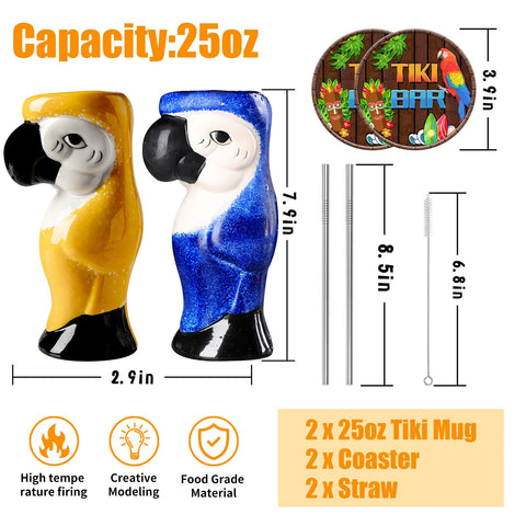 SuproBarware tiki mug large capacity for extended poolside sipping.