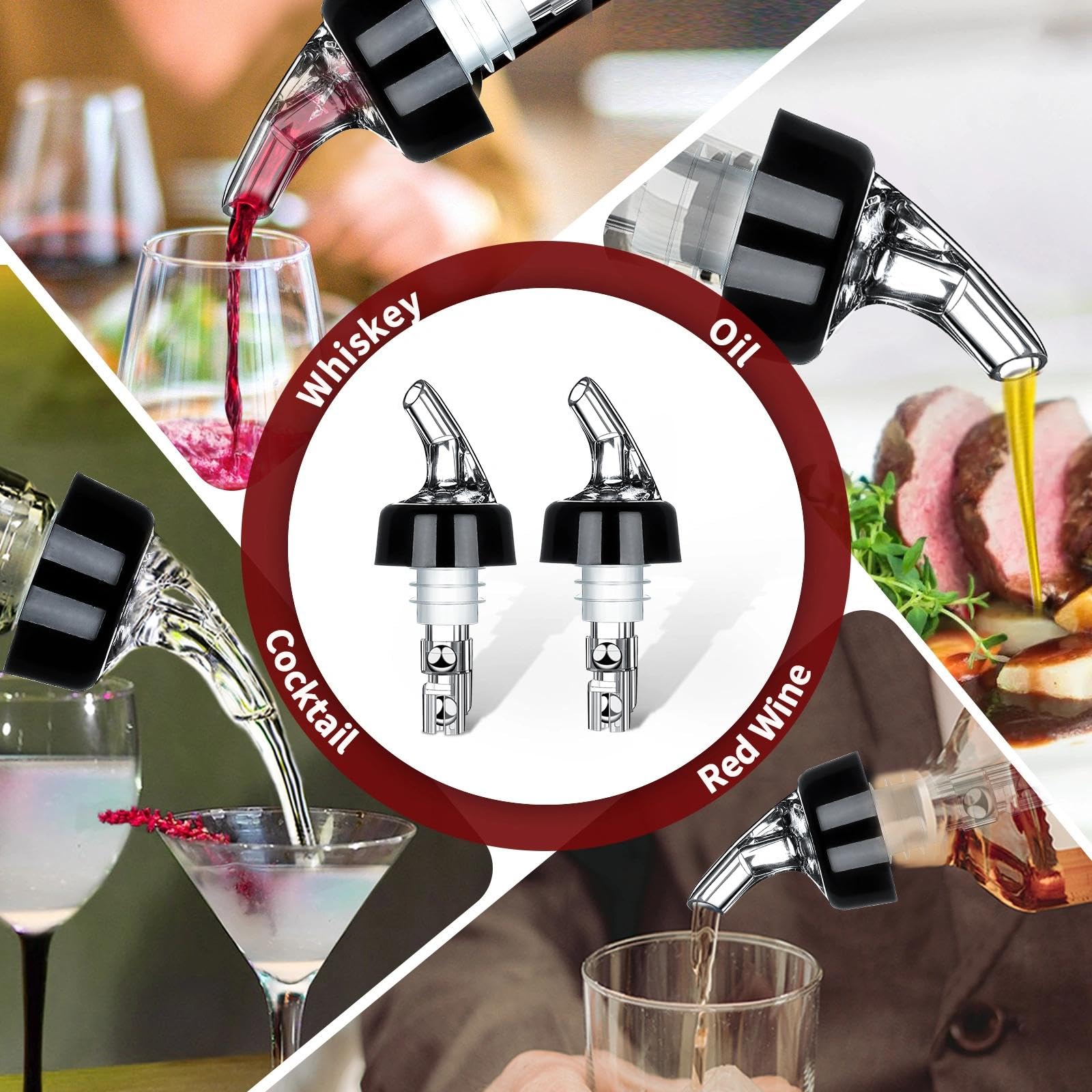 SuproBarware waste-reduction pourer helps minimize spills and save portions per bottle.