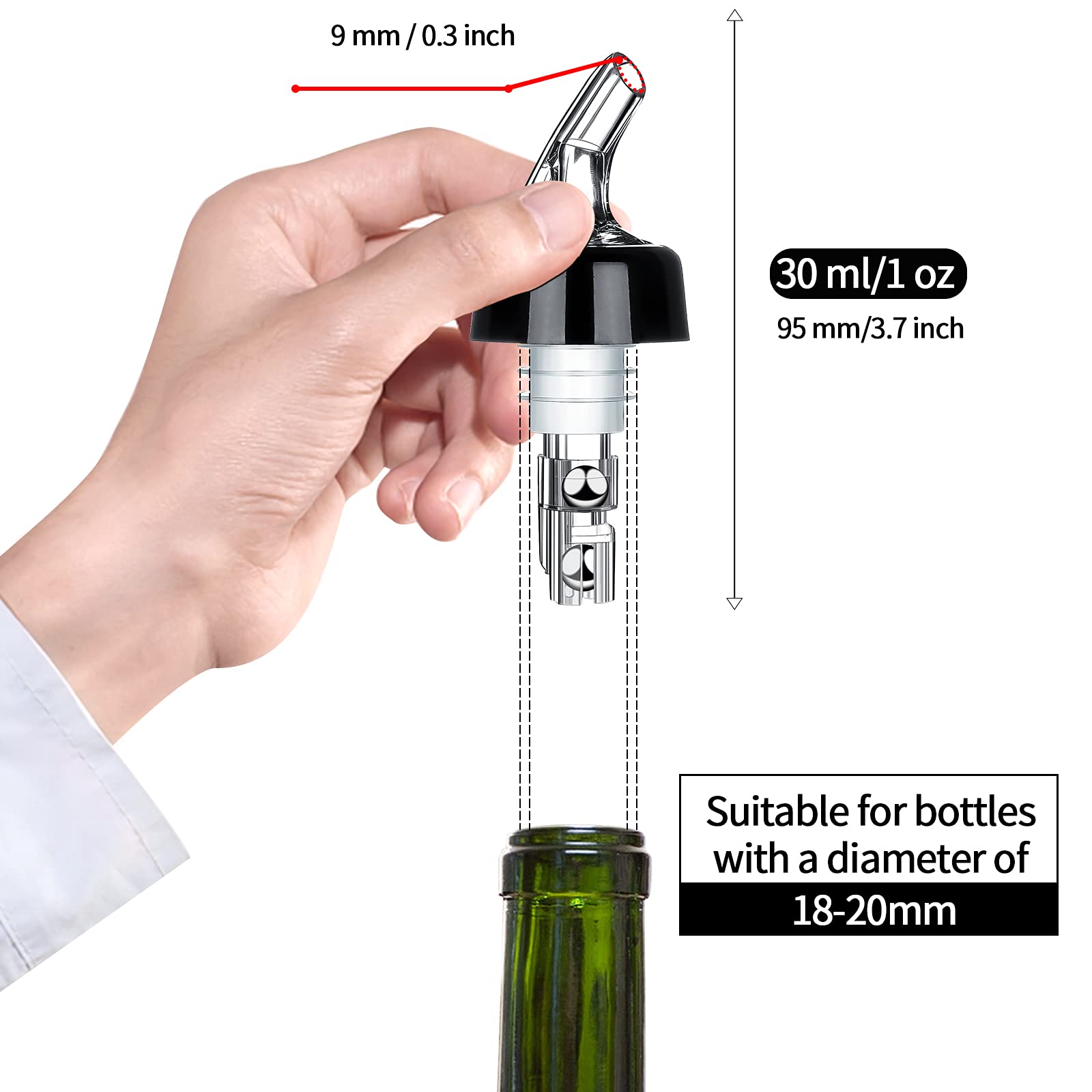 SuproBarware waste reduction pourer helps save drinks per bottle