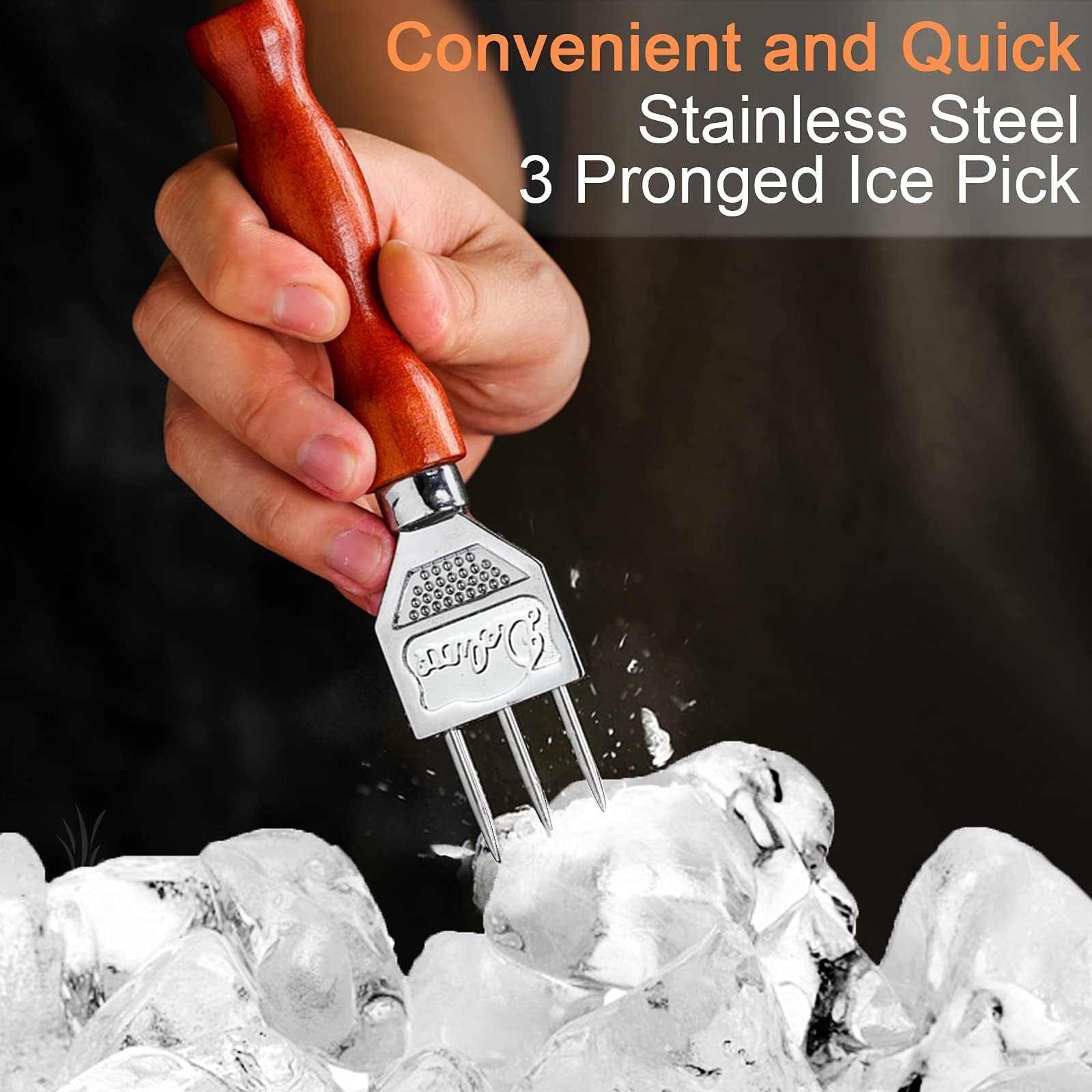 SuproBarware wood-handled ice picks provide comfortable grip during use