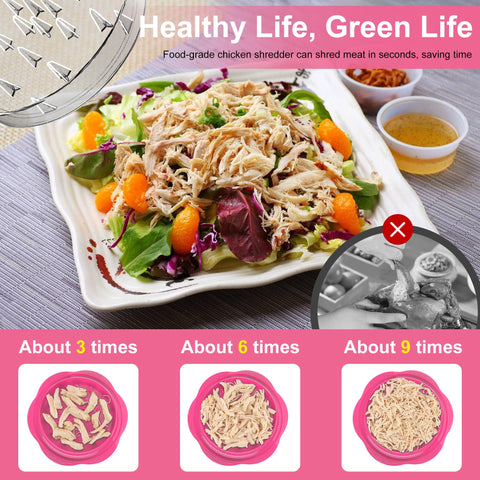 SURETIVIAN shredder lid with spikes directs shredded meat to the center for neat results.