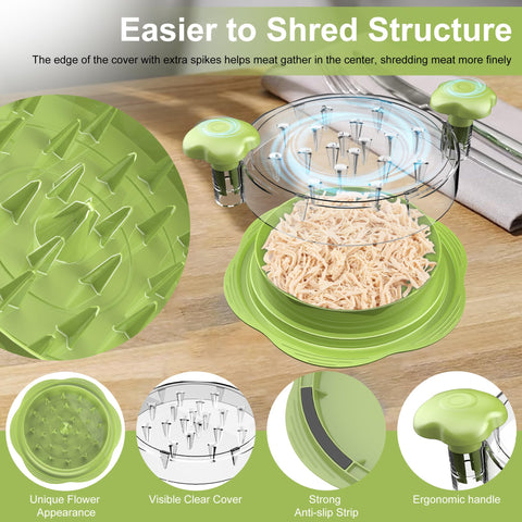 Suretivian chicken shredder ergonomic handle enables comfortable use.
