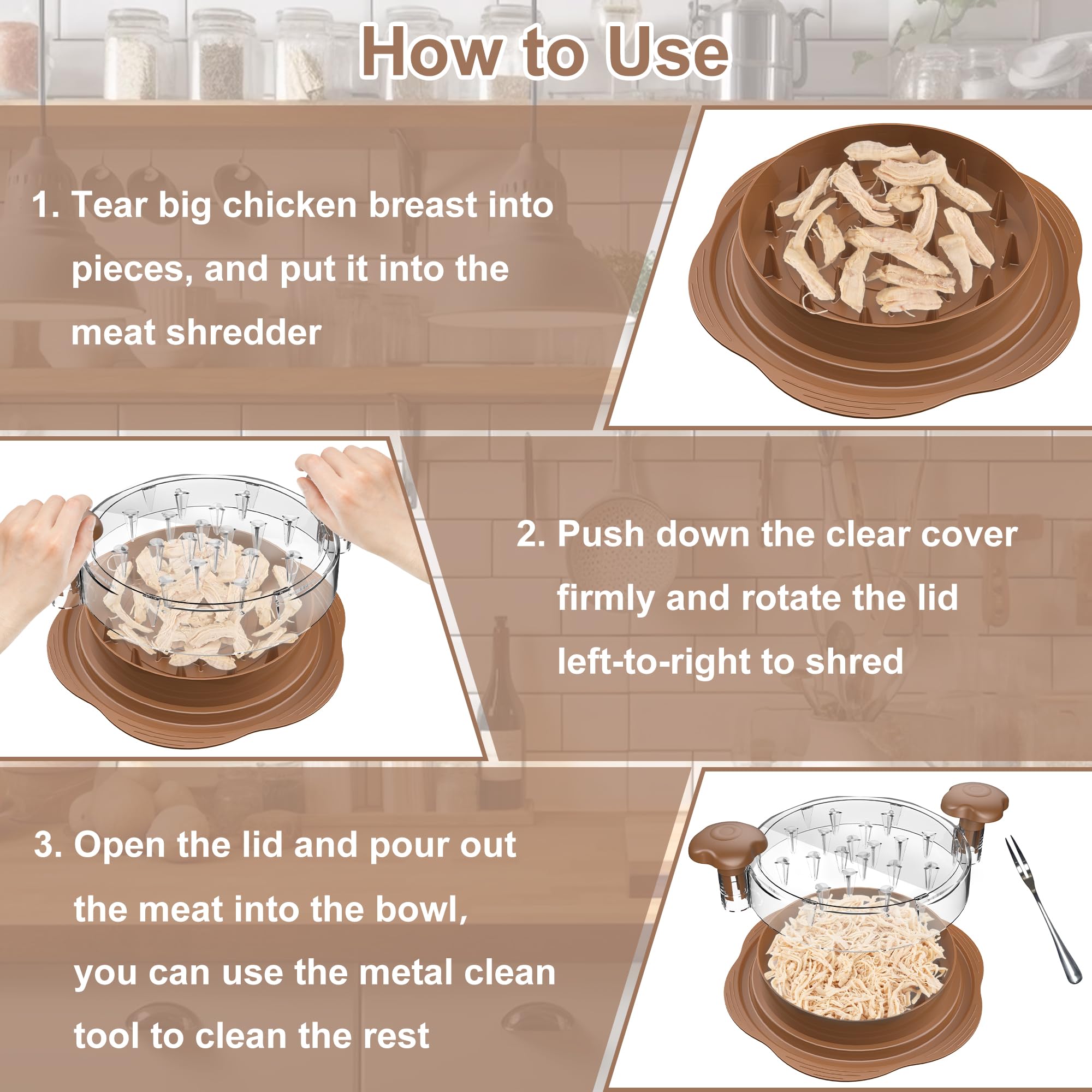 SURETIVIAN brush and fork included for easy cleaning and serving.
