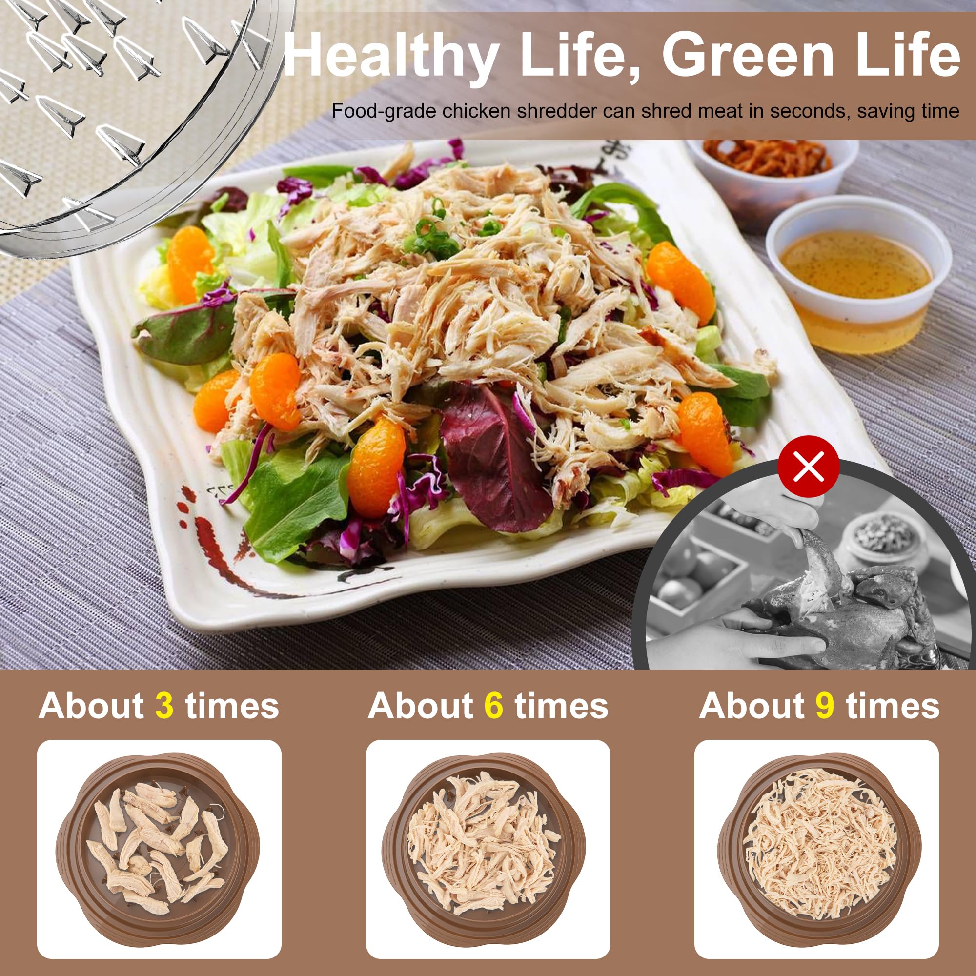 SURETIVIAN shredder lid visible, keeps shredded meat centralized for even results.