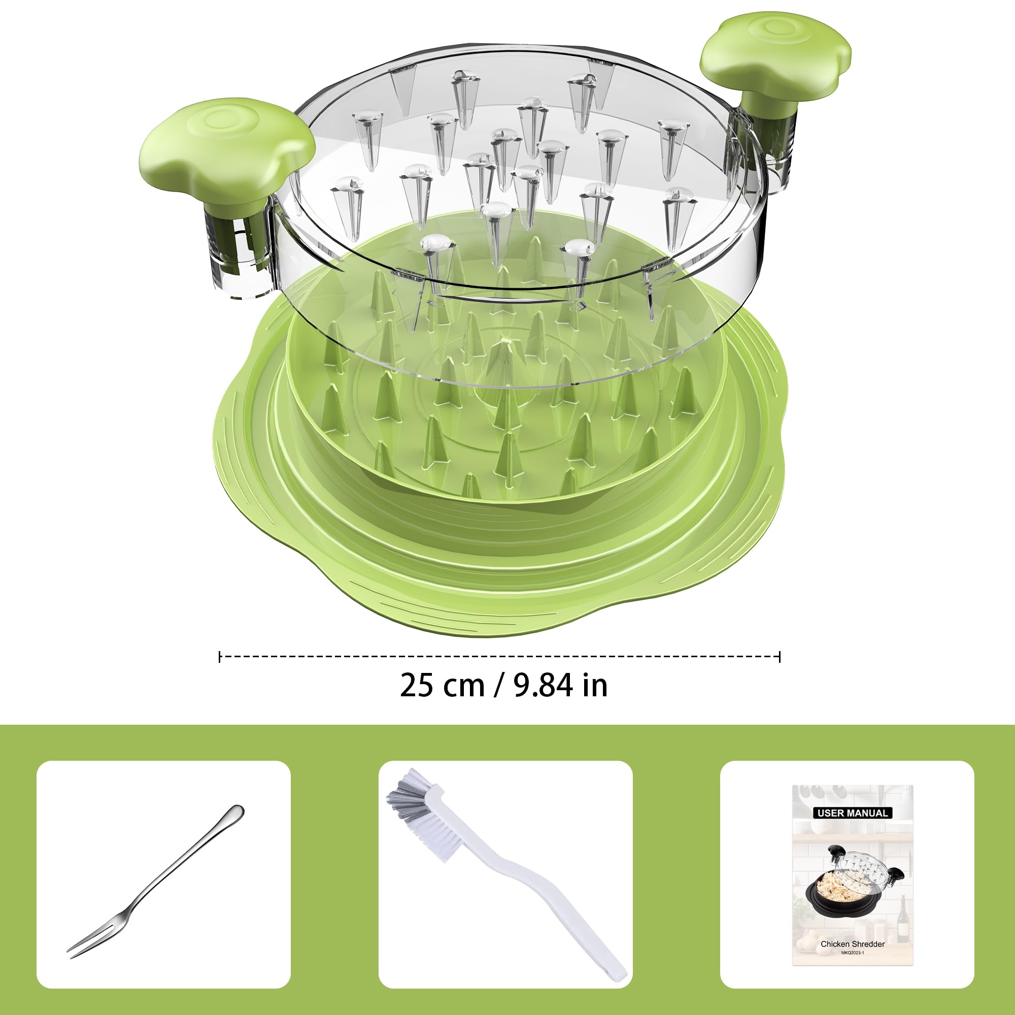 Suretivian chicken shredder matcha color adds vibrant kitchen style.