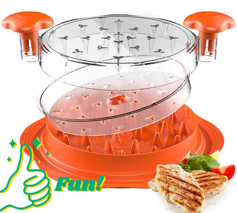 Suretivian chicken shredder with removable plate for quick, mess-free shredding.