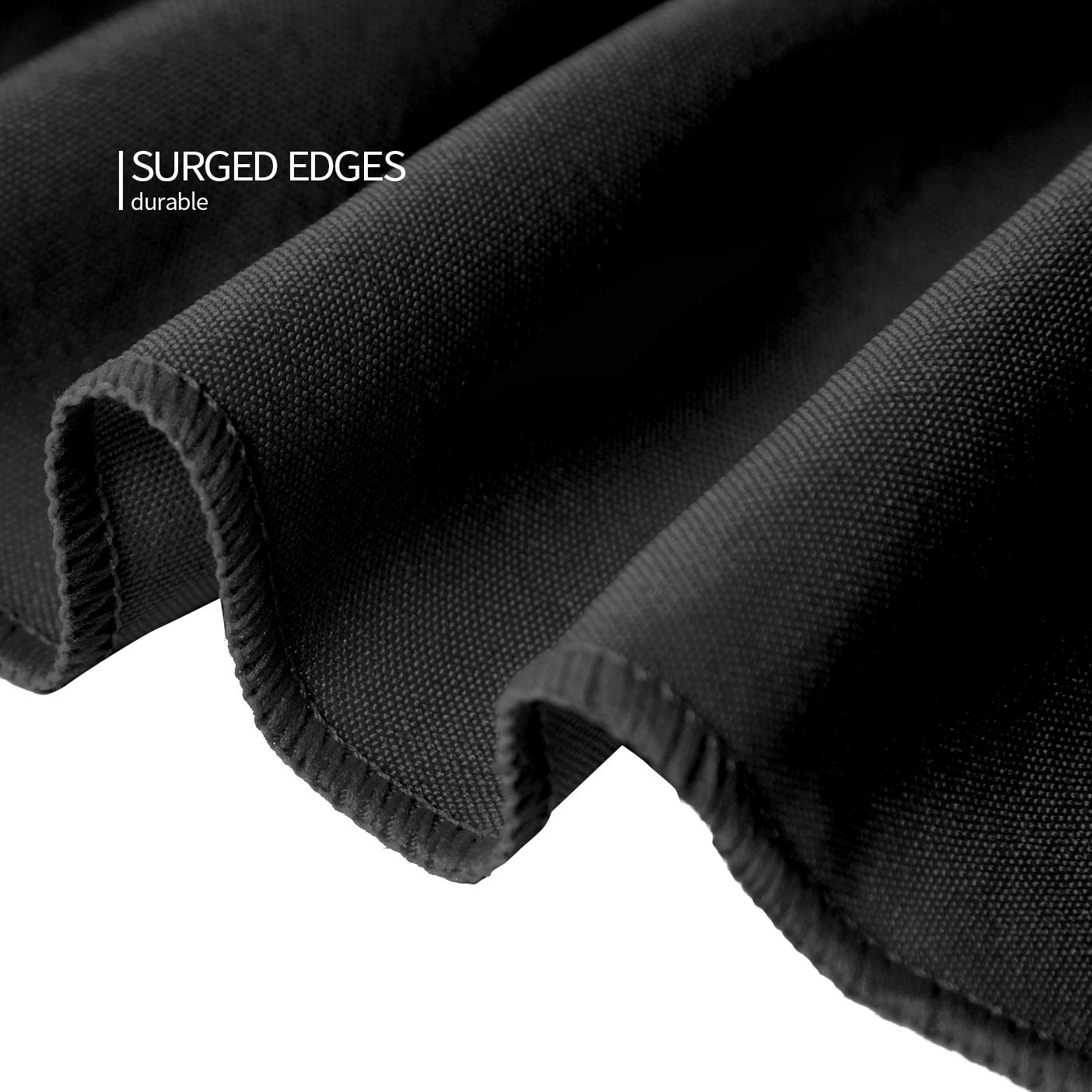 Surmente black rectangle tablecloth for restaurants keeps surfaces protected.