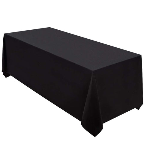 Surmente black tablecloth 90x132 rectangle for clean, elegant event coverage.