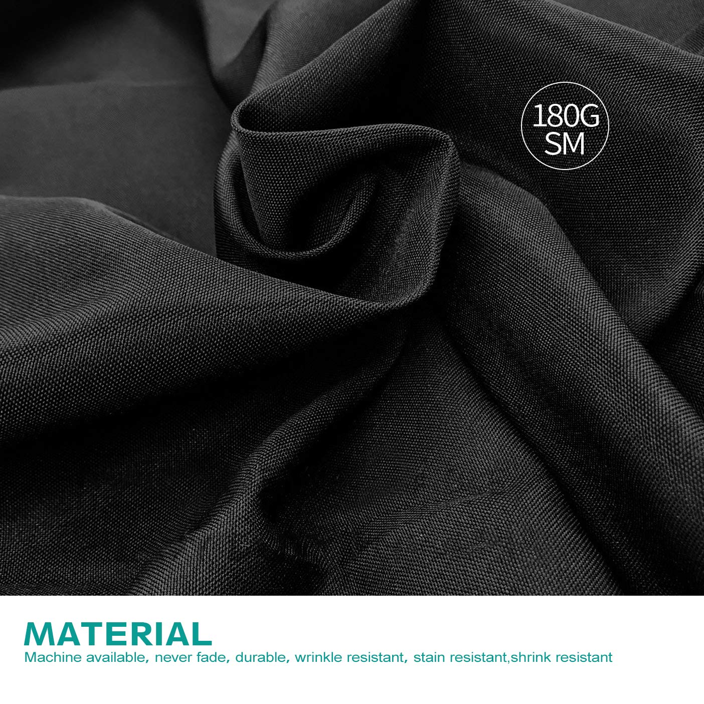 Surmente black wedding banquet tablecloth enhances ambience and presentation.