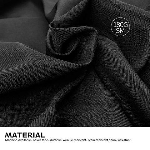 Surmente black tablecloth color options displayed for versatile occasions.