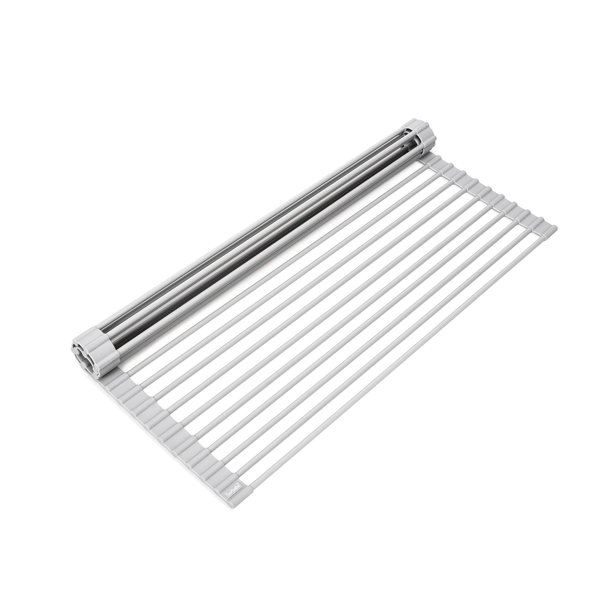 Surpahs Roll-Up Dish Drying Rack rolled for compact storage and quick cleanup.