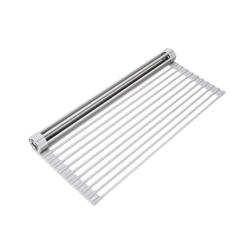 Surpahs Roll-Up Dish Drying Rack rolled for compact storage and quick cleanup.