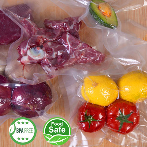 SurpOxyLoc BPA-free vacuum bags close-up, food-safe material