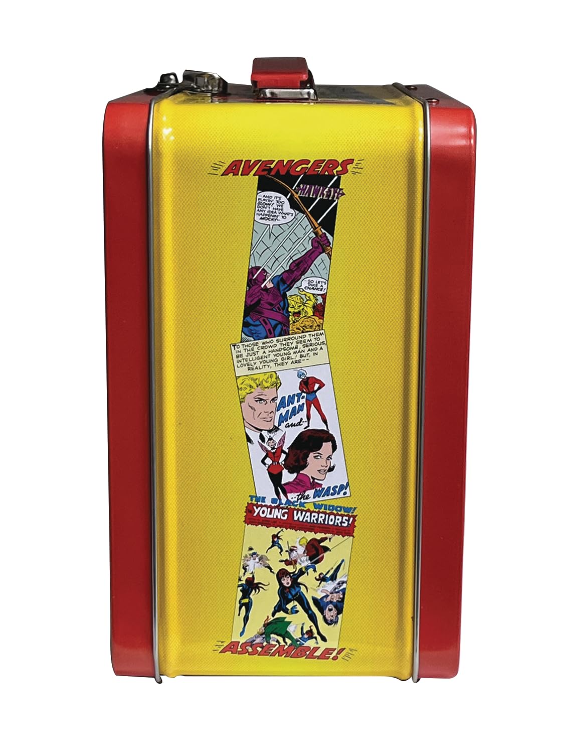 Surreal Entertainment Avengers lunchbox side panel bold colors ideal for themed lunches.