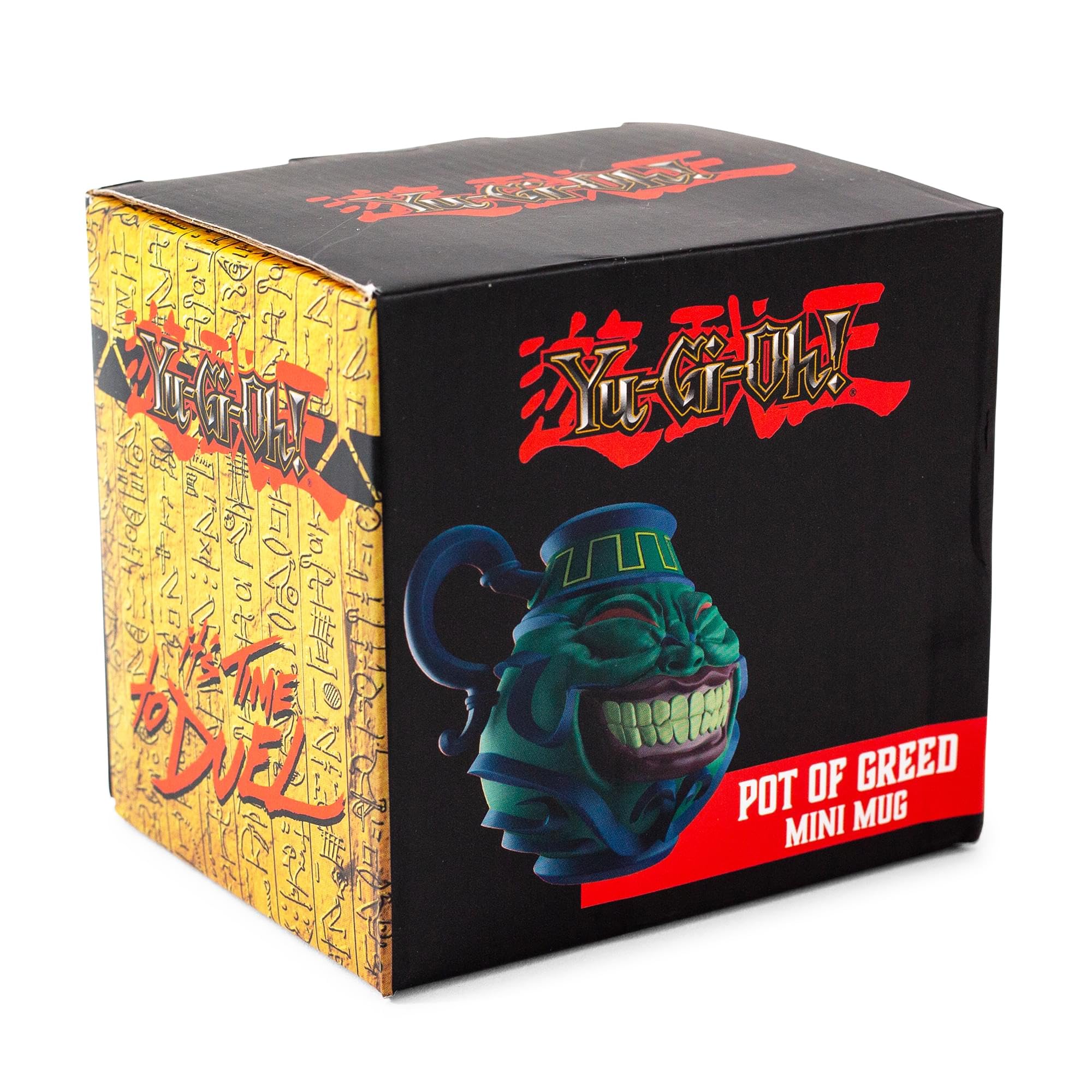 Surreal Entertainment Pot Of Greed mini mug with blue flourishes, adding vibrant decoration to your coffee nook.