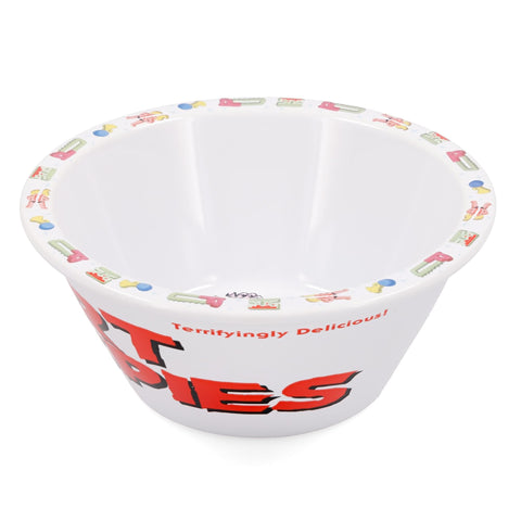 Surreal Entertainment Terrifier 2 Art Crispies bowl rim detail with marshmallow accents.