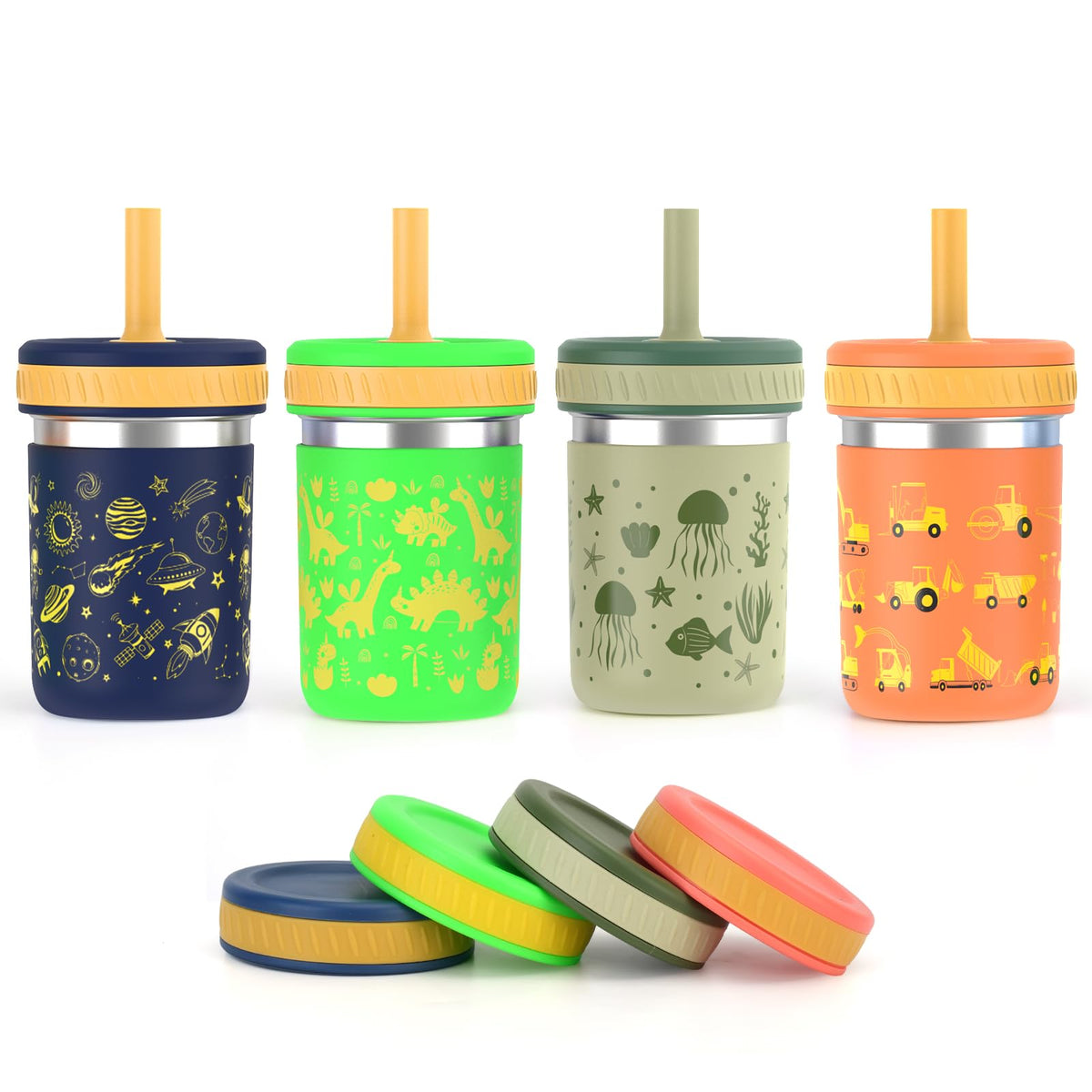 Sursip 10 oz kids cup with silicone sleeve for a comfortable grip and spill resistance