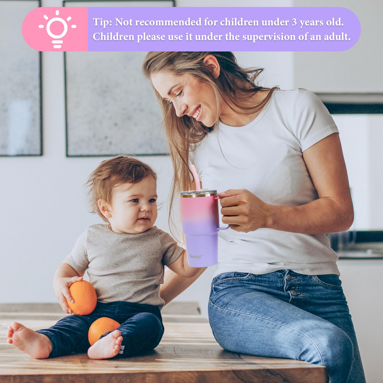 Sursip 24 oz tumbler is dishwasher safe for quick cleanup