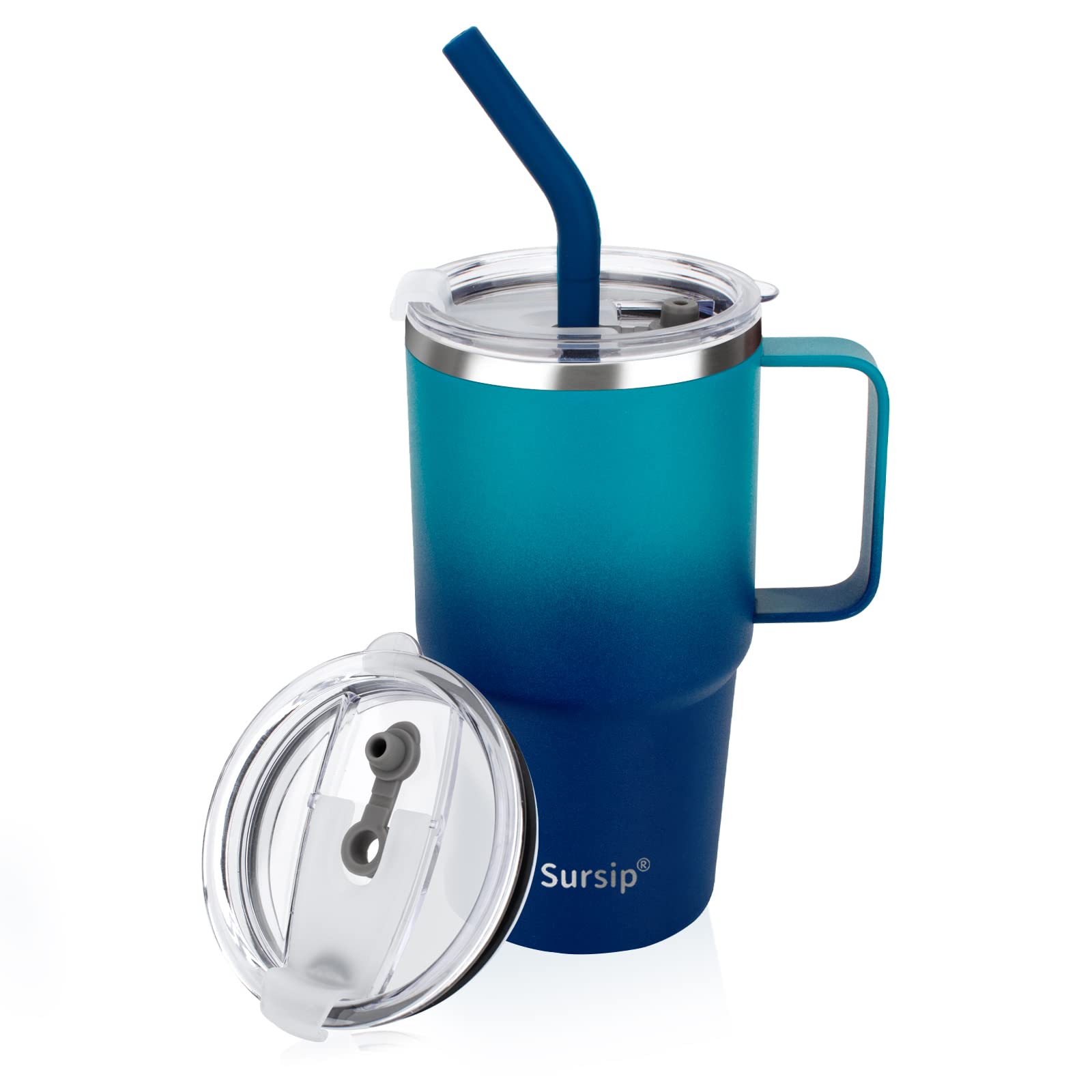 Sursip 24 oz tumbler with handle and straw lid for on-the-go beverages