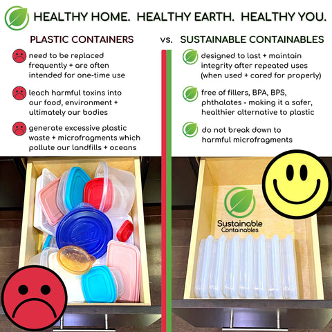 Sustainable Containables 3-pack lunch storage for on-the-go meals.