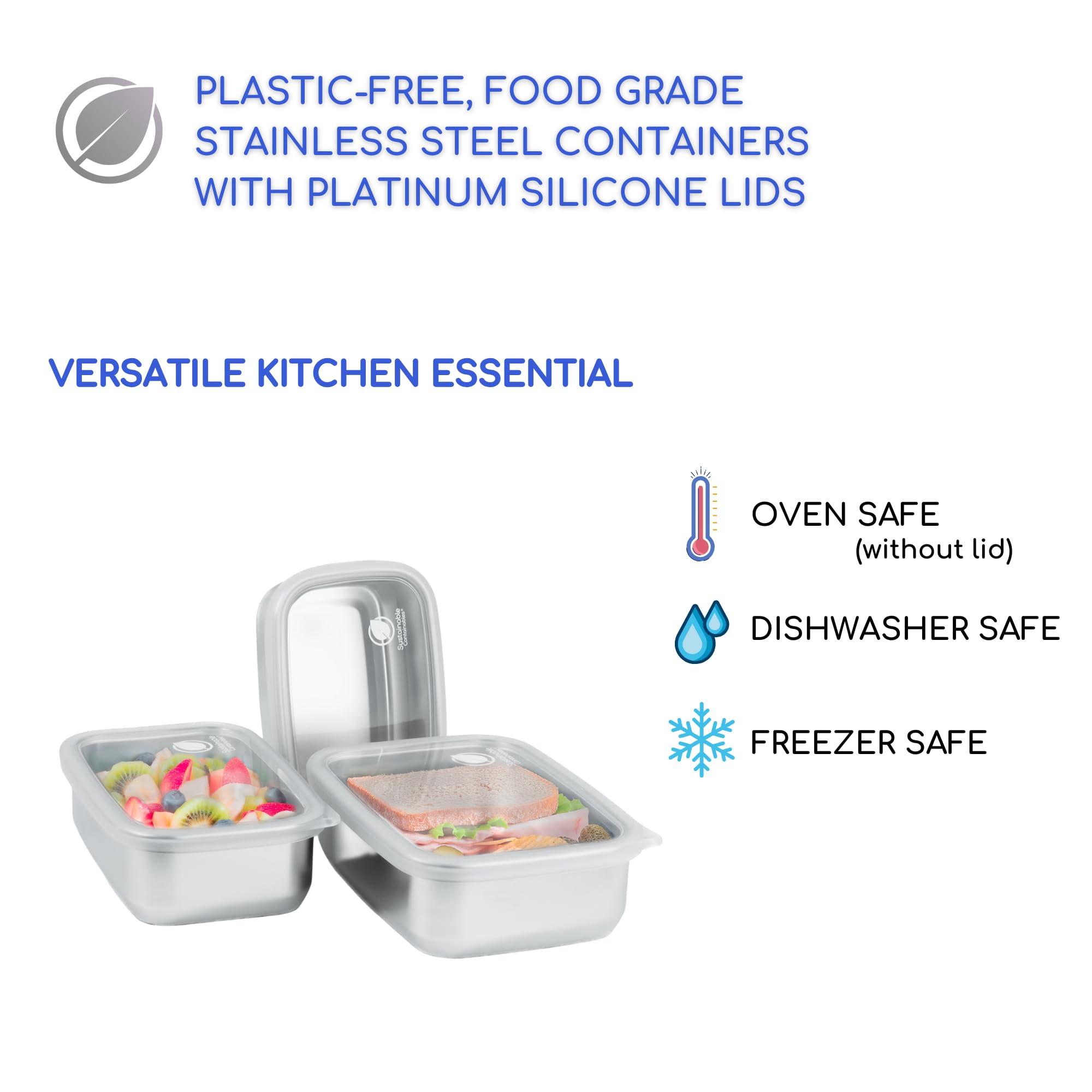 Sustainable Containables 40 oz container stackable for easy pantry organization