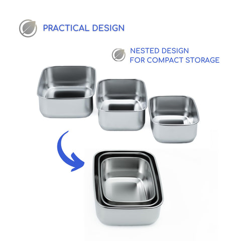 Sustainable Containables dishwasher-safe stainless steel meal prep containers