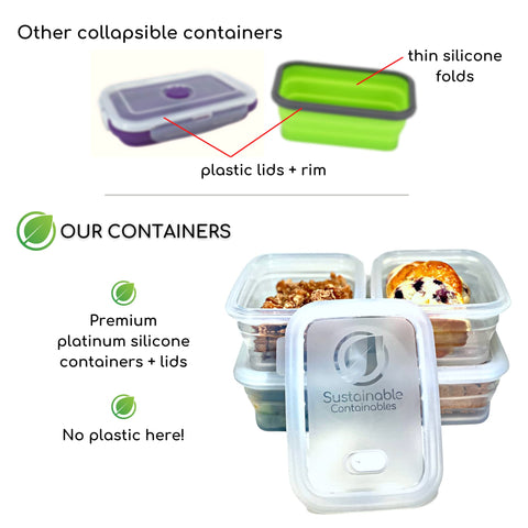 Sustainable Containables freezer-safe container ideal for meal prep and cold storage.