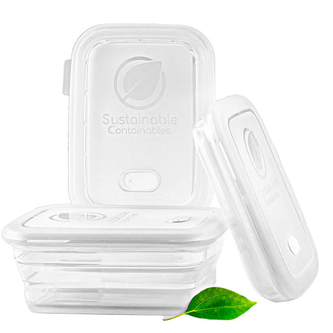 Sustainable Containables platinum silicone outer for durable, flexible kitchen storage.