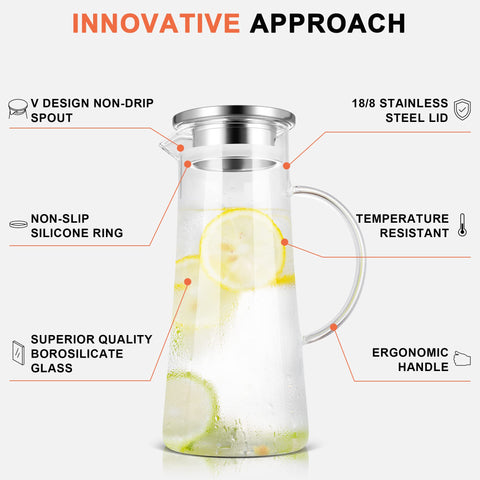 SUSTEAS pitcher pour-spout designed for drip-free serving