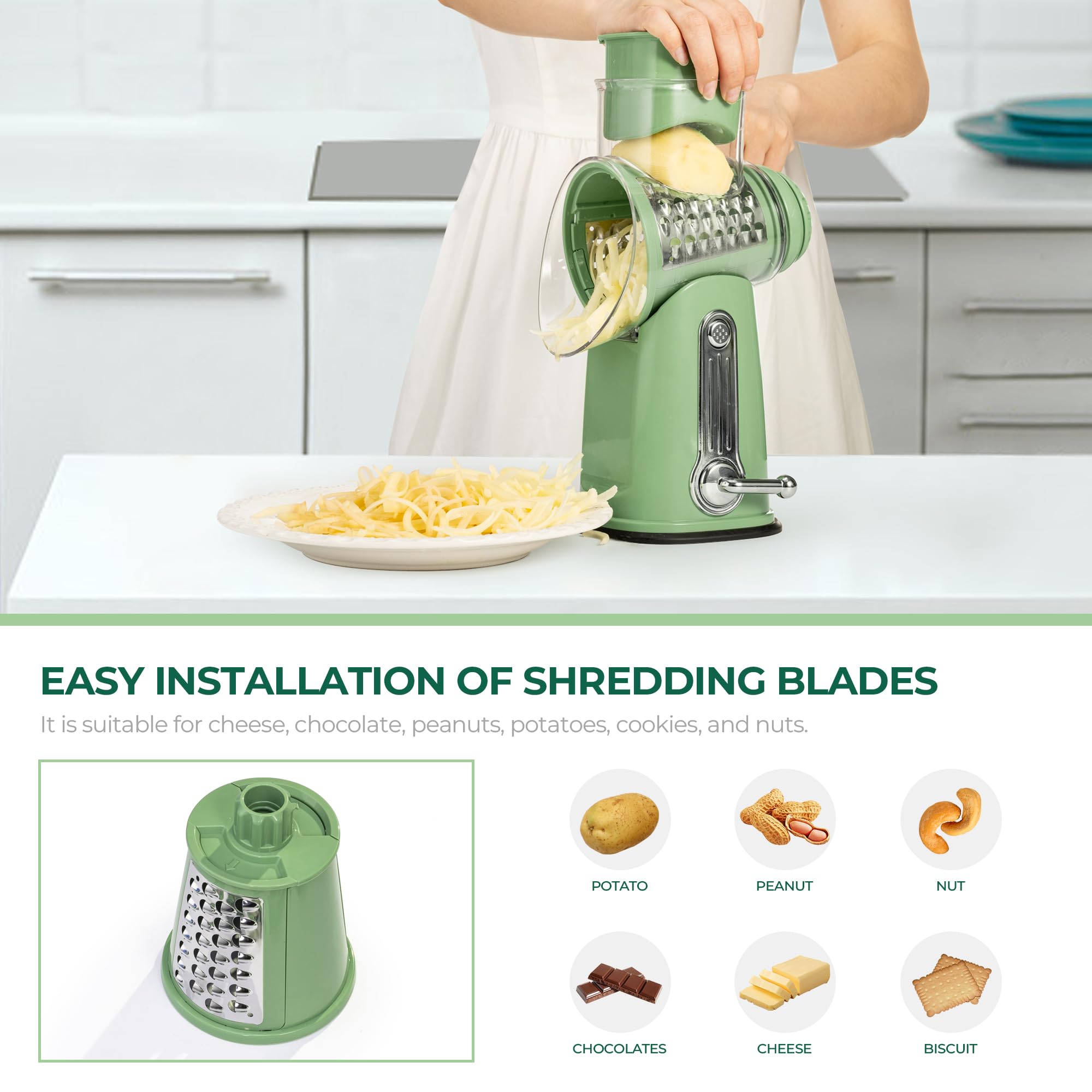 SUSTEAS retro green color adds natural style to your kitchen