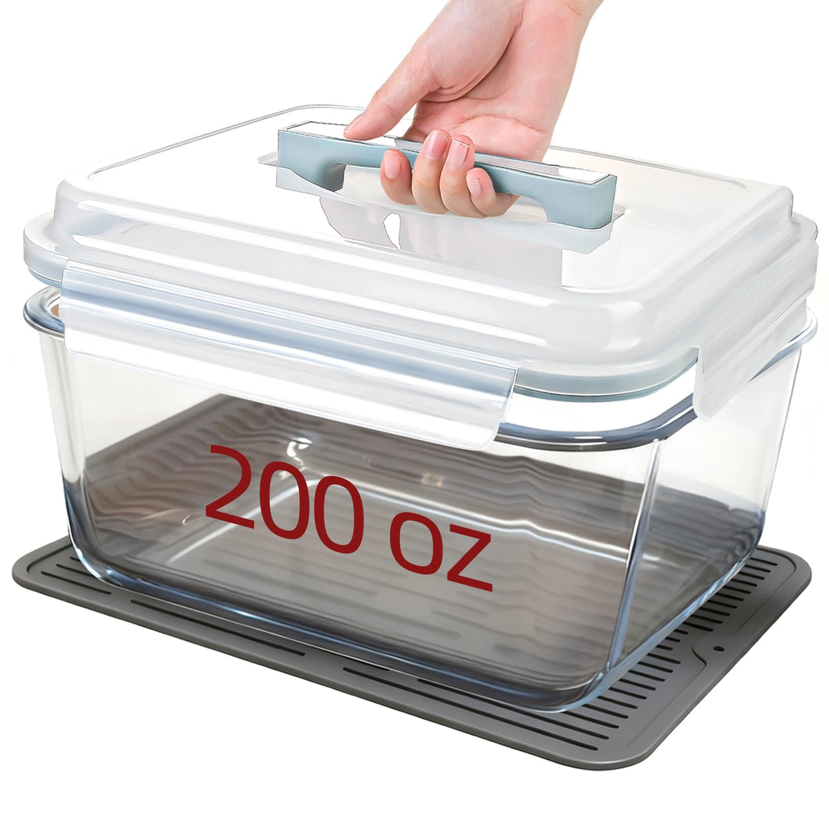 Susukkie 200oz glass storage container with lid for bulk prep and visibility