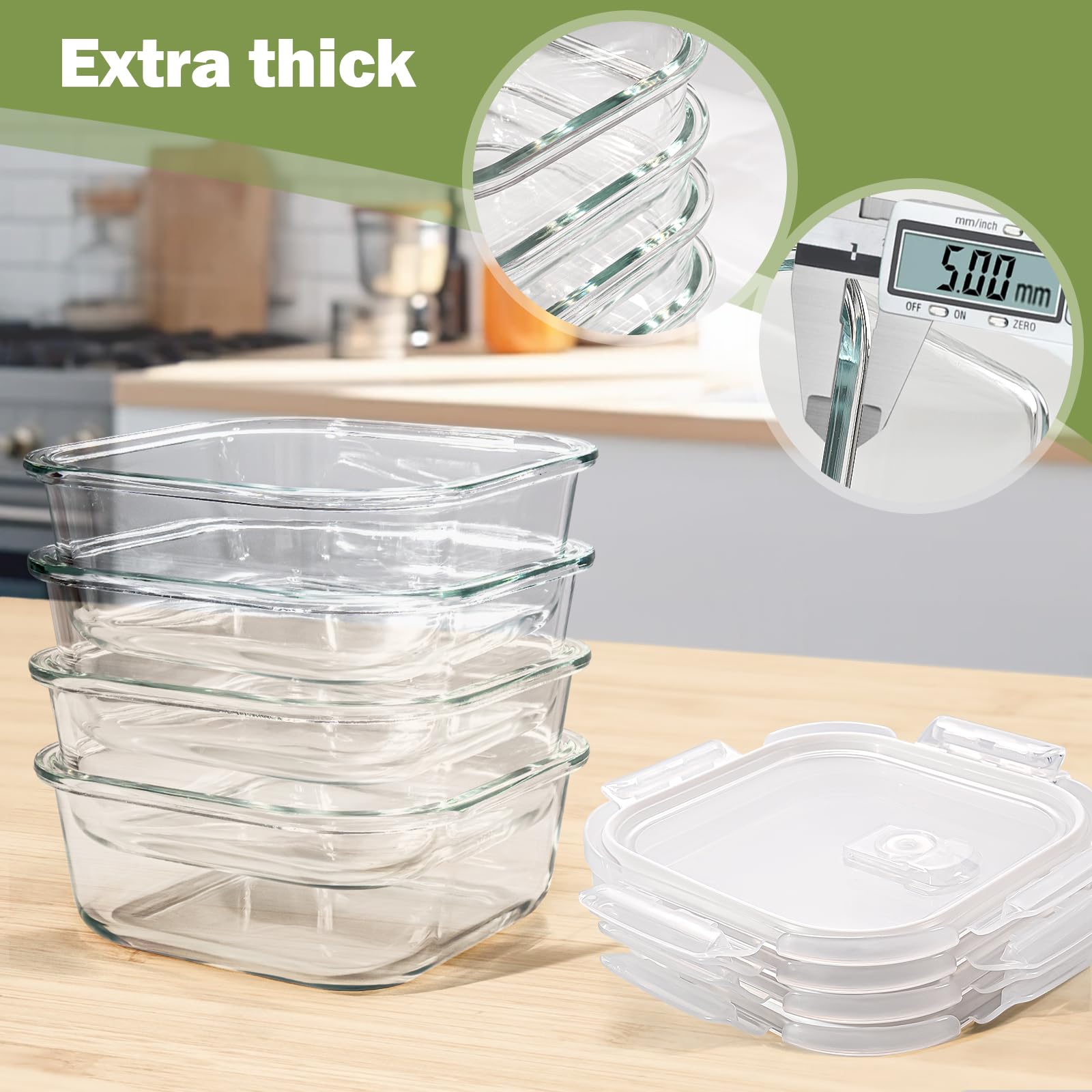 Susukkie freezer safe glass bowl supports yogurt cereal or leftovers.