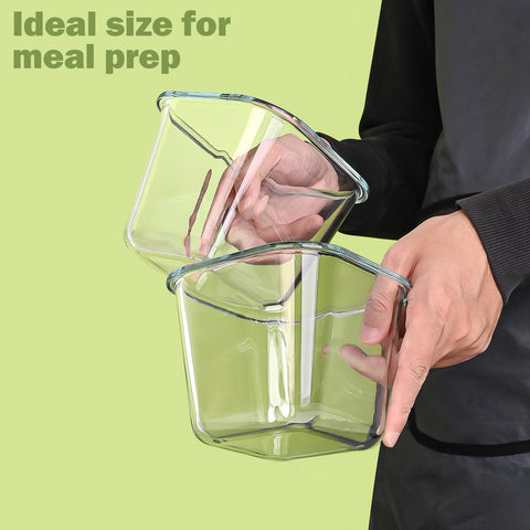 Susukkie stackable glass storage saves fridge space and organization.