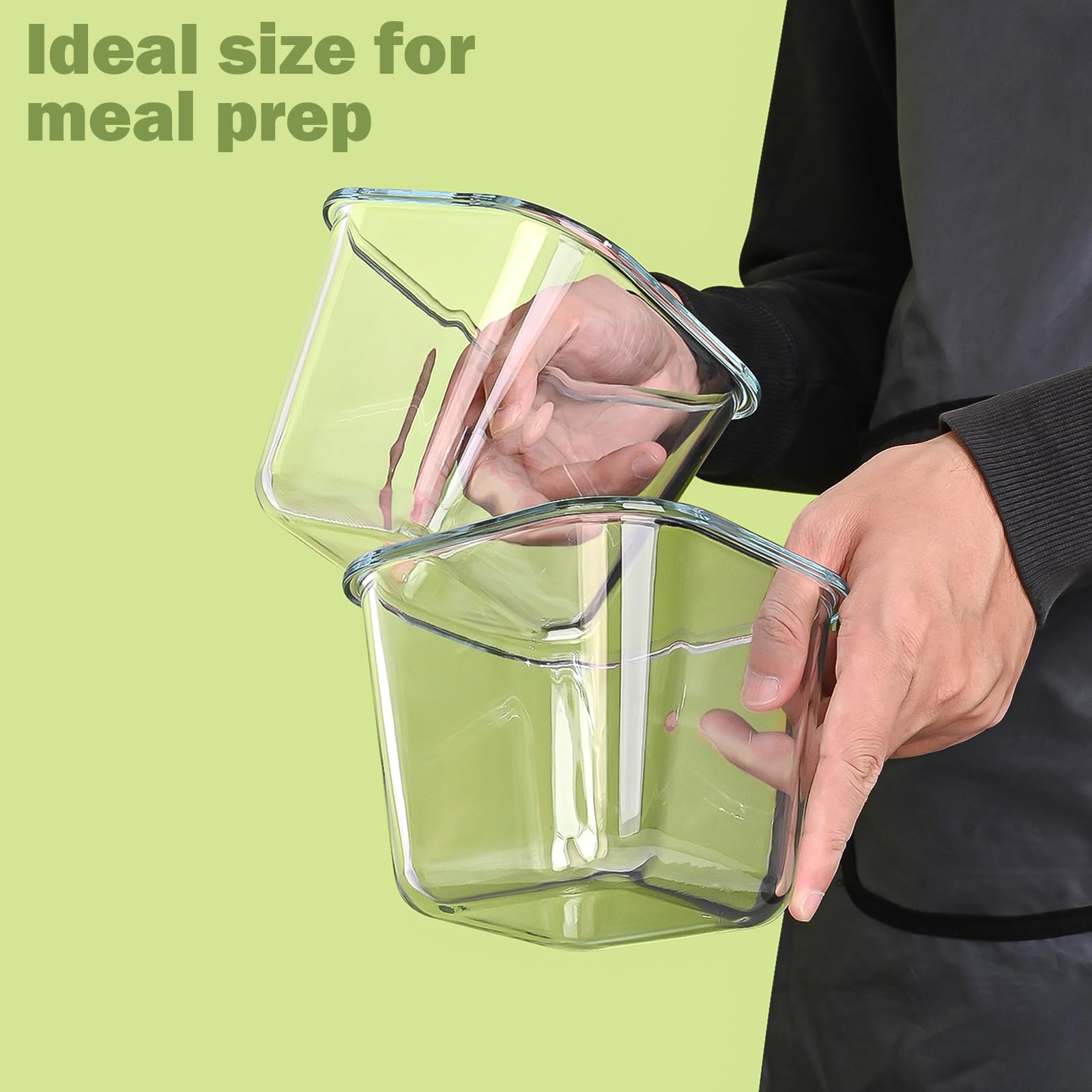 Susukkie tall glass storage container with lids for fridge organization and meal prep