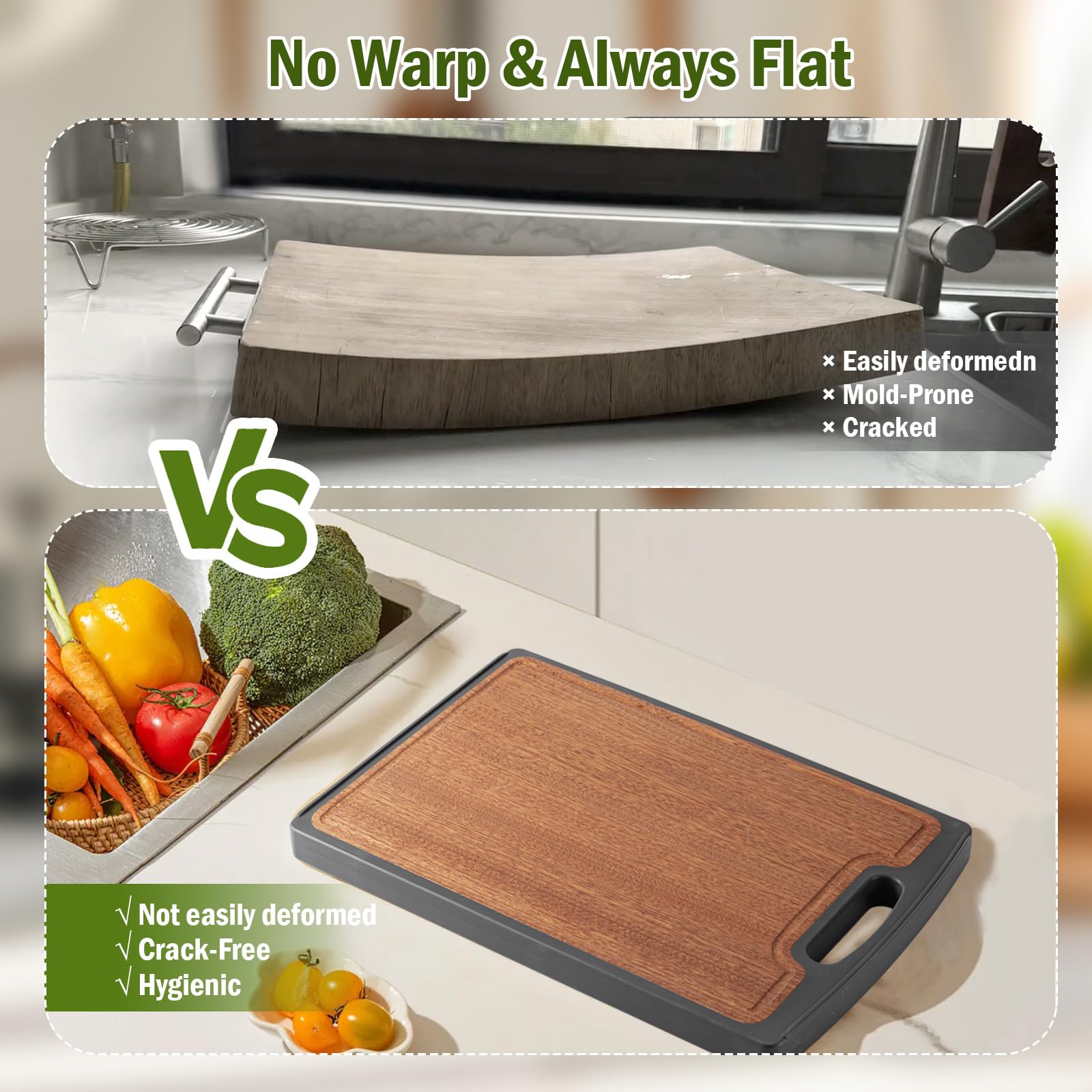 Sutaig ebony veggie side provides non-porous surface for fresh-cut produce.