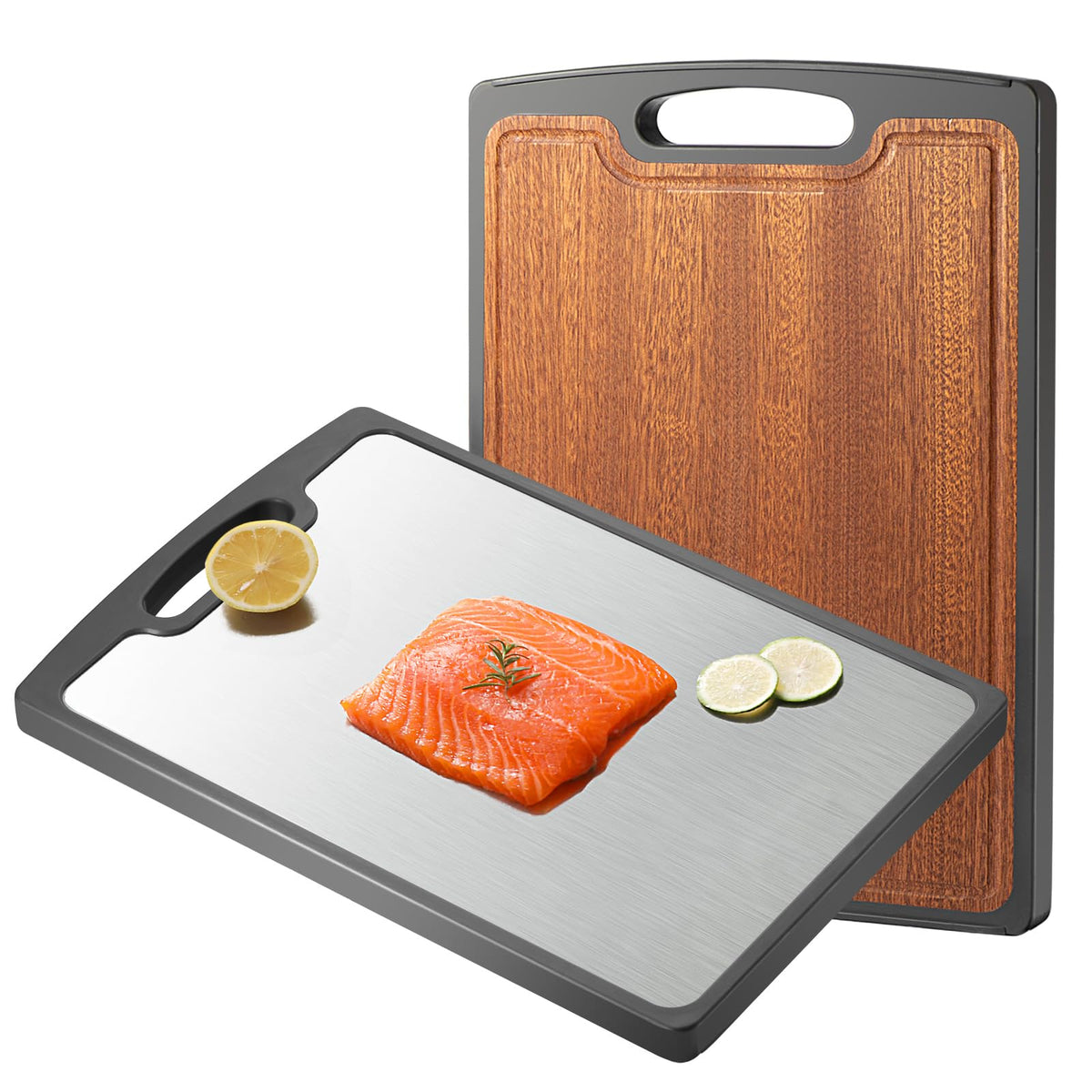 Sutaig titanium dual-sided cutting board 15-inch for meat prep and veggies.