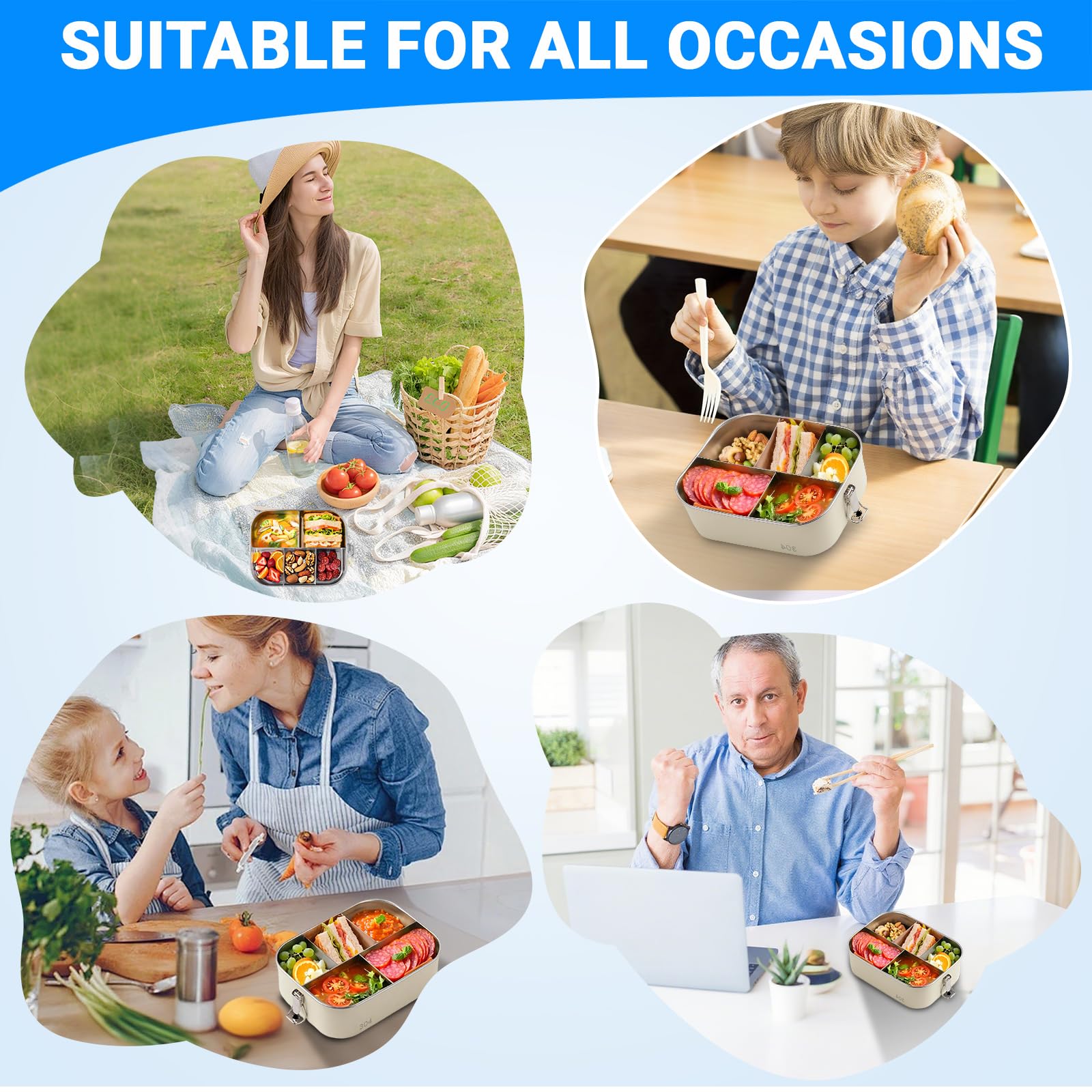 SUTETLW 54oz capacity accommodates soups, dips, snacks, and more.
