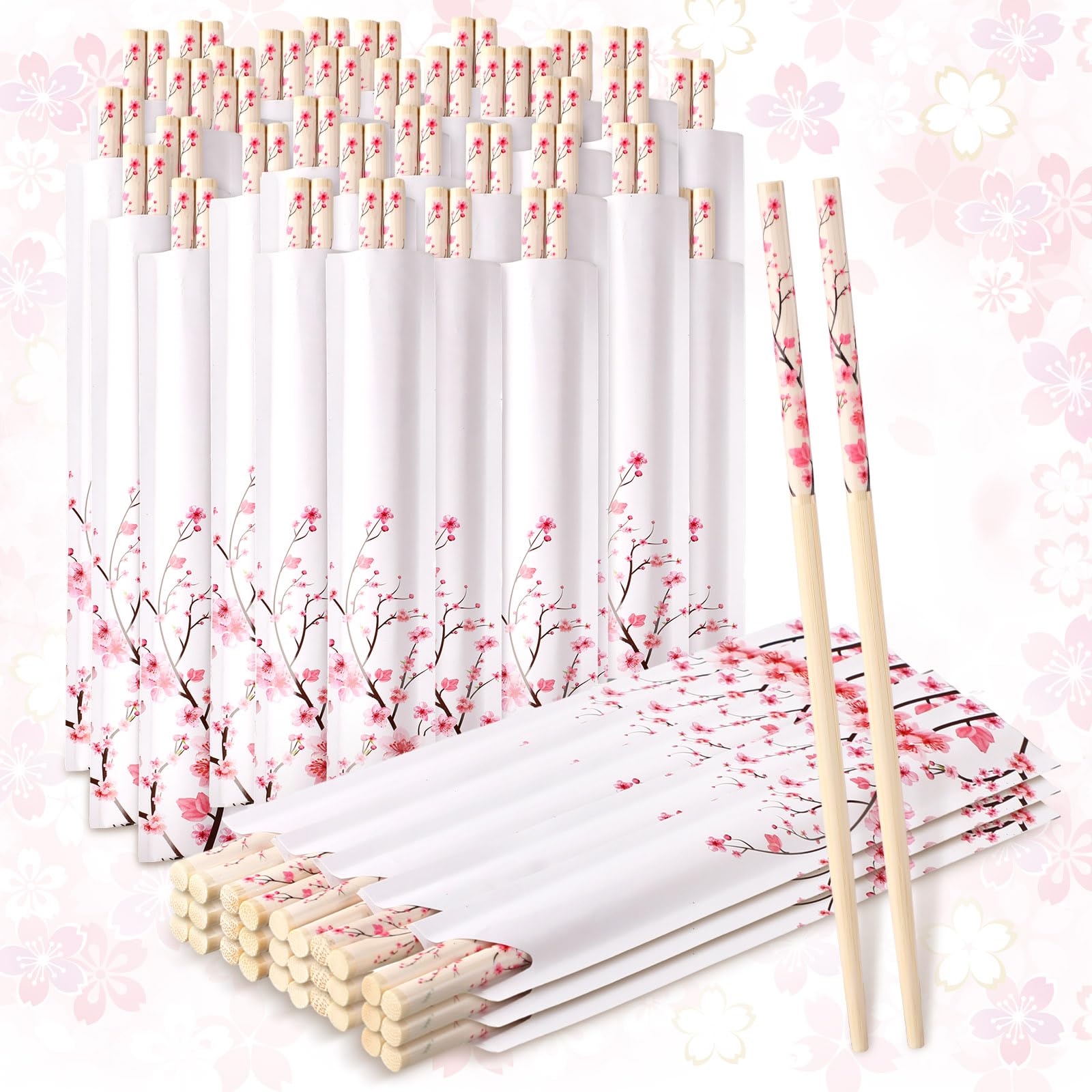 Suttmin cherry blossom chopsticks 50-pair pack for weddings and events